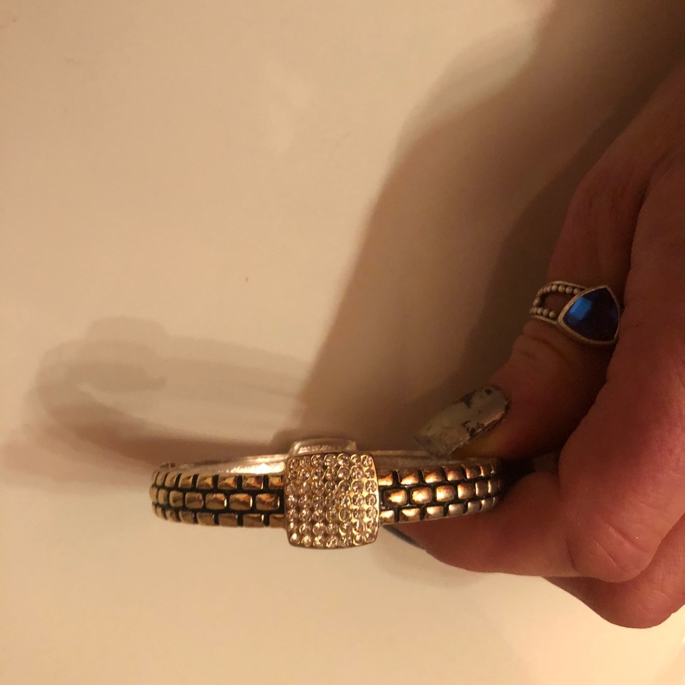 Silver and gold bangle bracelet